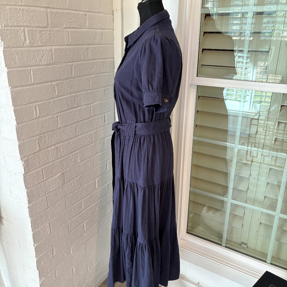 Kaileigh Navy Blue Tiered Skirt Dress Size Small - Picture 2 of 3